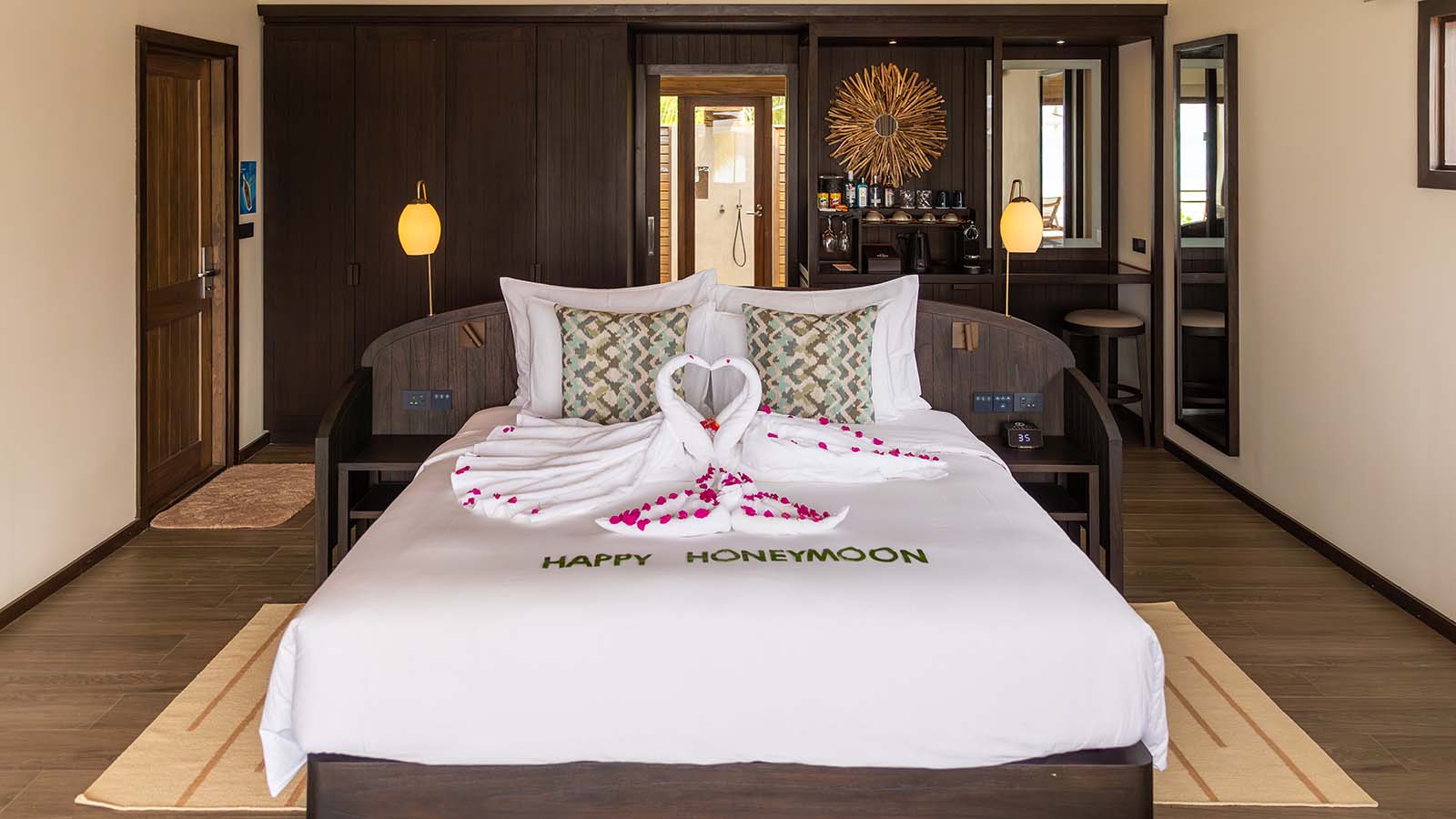 Honeymoon Bed decoration at Nala maldives adults only resort